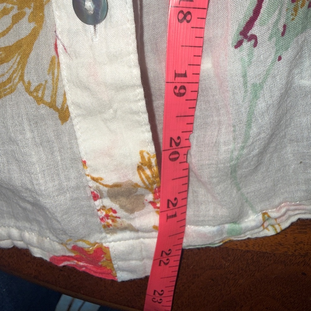 ✨ Free People Sweet Escape Floral Gauze Cotton Blouse Boho Flutter Sleeve Top - Picture 14 of 15